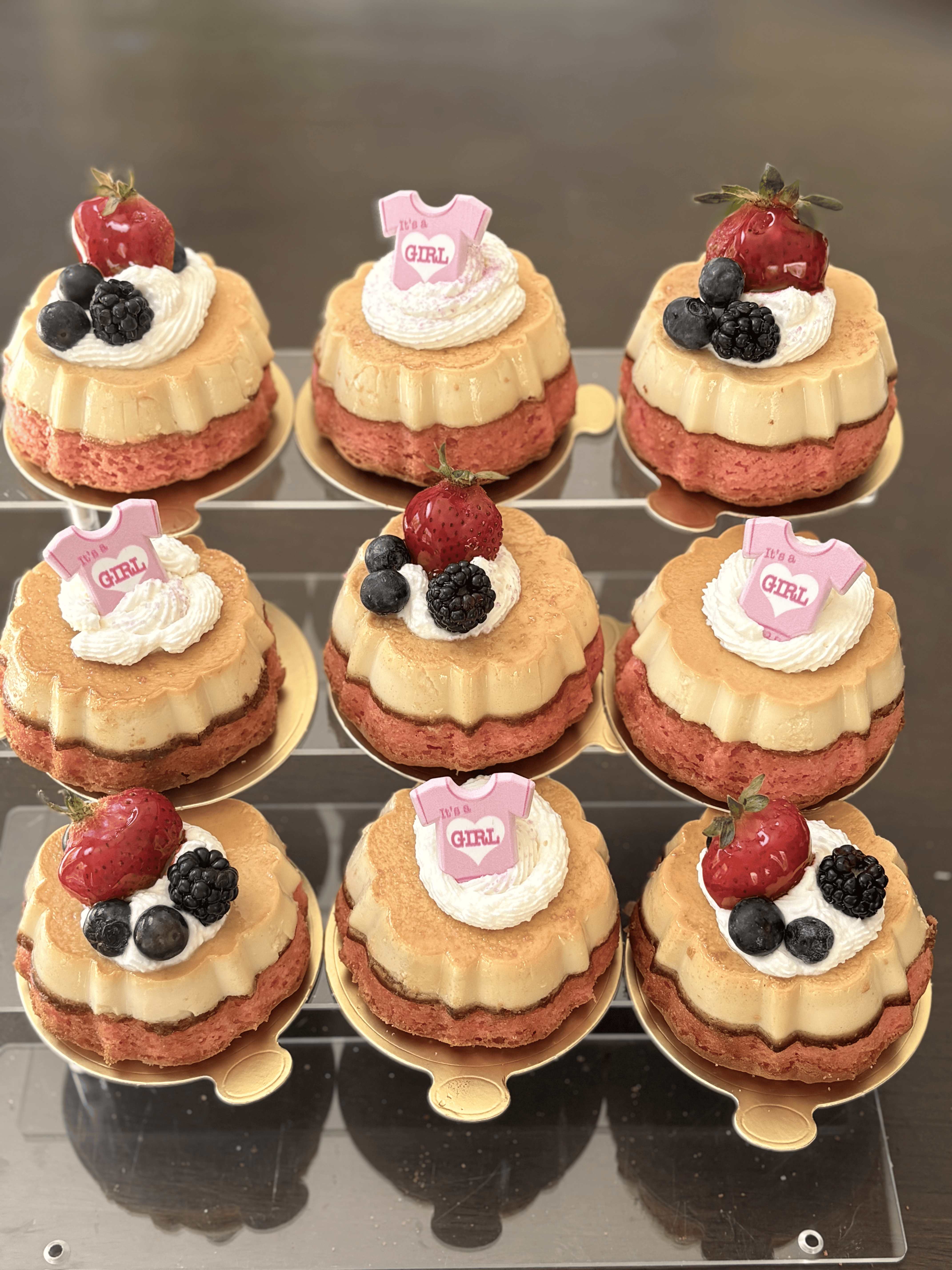 Flan de Fresa with Chantilly Cream and Fresh Fruit
